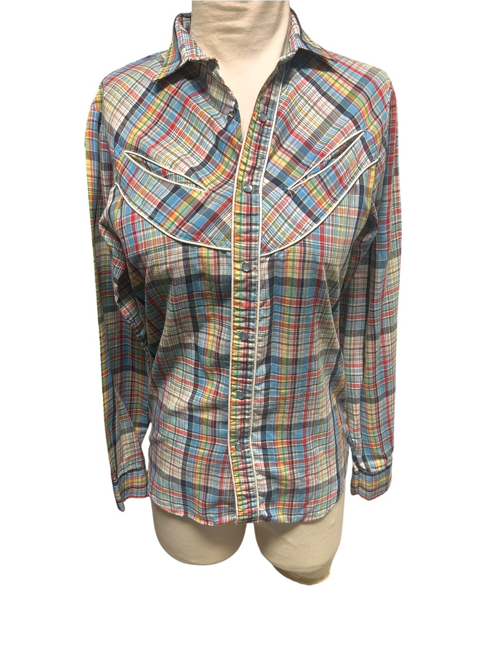Multicolor Plaid Button-Down Shirt - Women's Long Sleeve